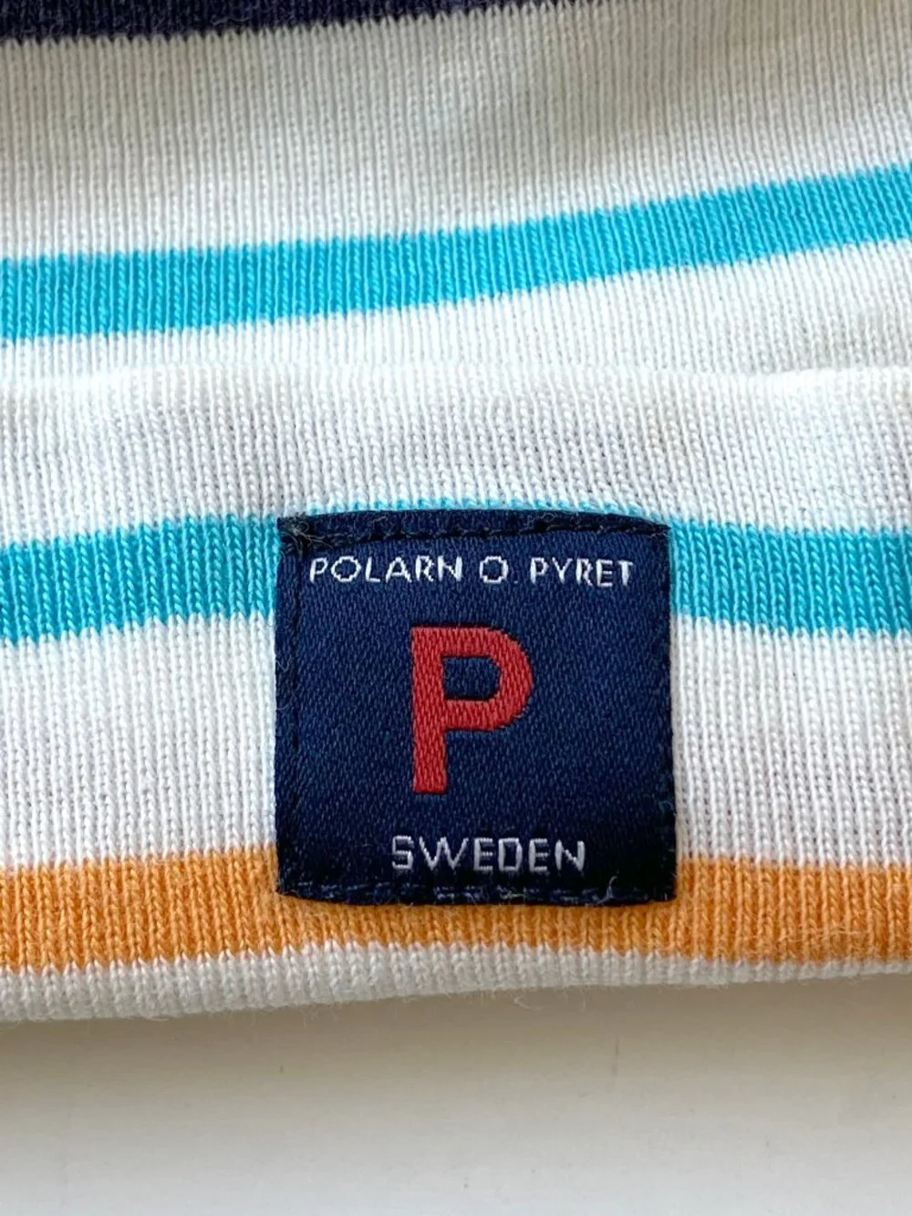 Polarn O. Pyret Sweden Kids Striped Cotton Beanie Hat 48-50 cm 9M-2Y